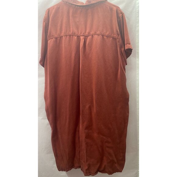 Gap Women's XXL Rust Orange Pullover Knee Length Shirt Dress with side Pockets - Picture 5 of 8